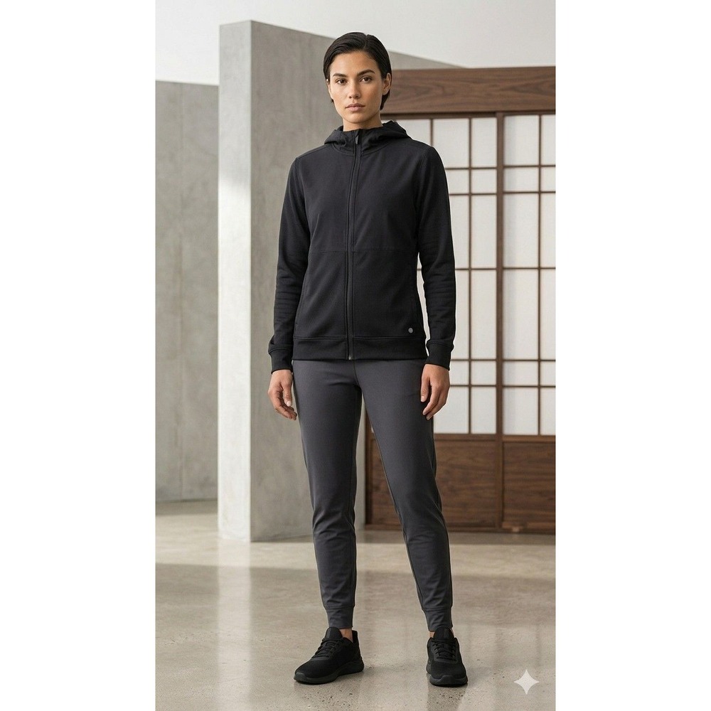 Athleta Triumph Full Zip Athletic Performance Hoodie Jacket Black Womens L